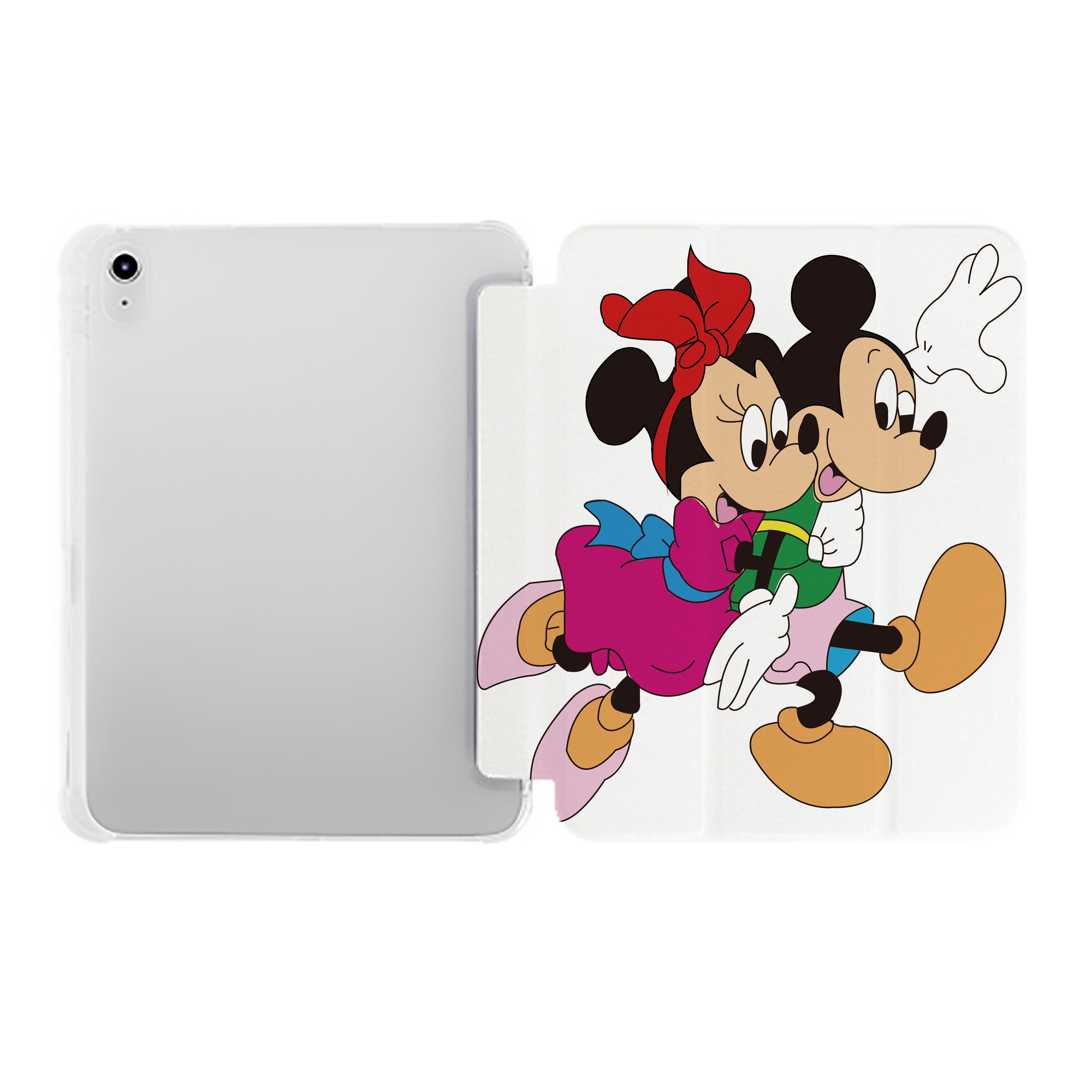 （画像用） ミッキーマウス Mickey Mouse IPad ケース ペン収納付き 三つ折りスタンド PUレザー×シリコン 対応機種9.5/10.5/10.9インチ